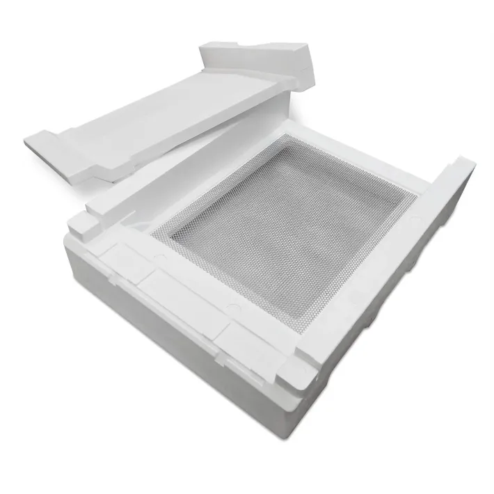 Daugiaaukštis  polistireninis 10R avilys (korpusai be falcų) su maitintuve ir žedadulkių rinktuvu