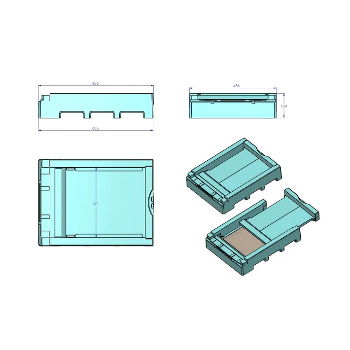 Daugiaaukštis  polistireninis 10R avilys (korpusai be falcų) su maitintuve ir žedadulkių rinktuvu