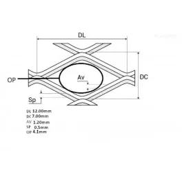 Tinklas  cinkuotas, kirstinis įtemptinis  12 x 7,00 x 1,20 x 0,5   0,5m