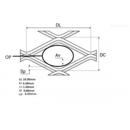 Tinklas  cinkuotas, kirstinis įtemptinis   10 x 6 x 1 x 0,8   1.00m