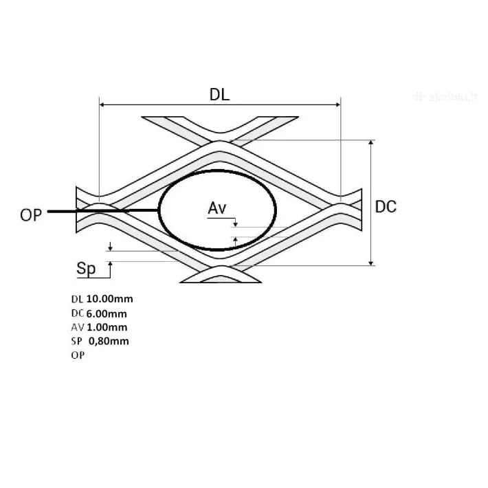 Tinklas  cinkuotas, kirstinis įtemptinis   10 x 6 x 1 x 0,8   1.00m