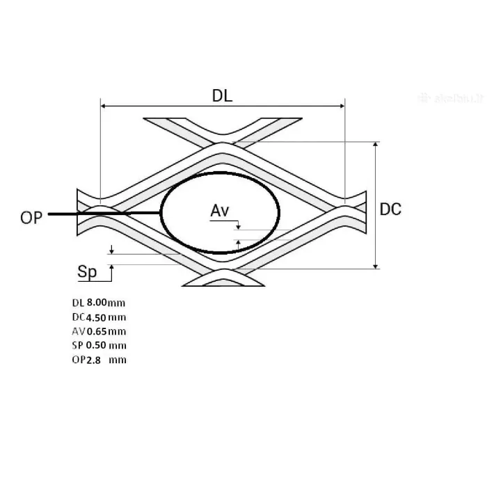 Tinklas  cinkuotas, kirstinis įtemptinis   8 x 4,5 x 0,65 x 0,5  1.00m