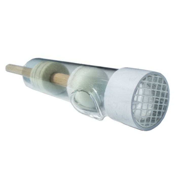 Motinėlių žymėjimo stūmoklinis indelis stiklinis