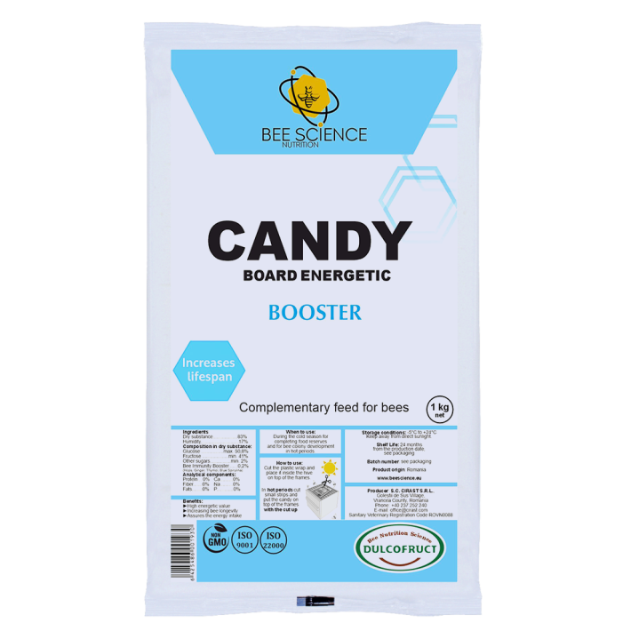 Kandi tešla  Bee Booster 1 kg. DULCOFRUCT