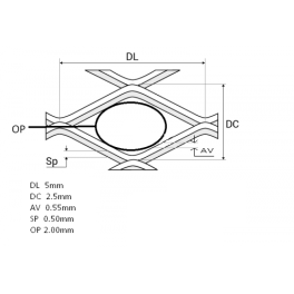 Tinklas  cinkuotas, kirstinis įtemptinis   5 x 2,5 x 0,55 x 0,5   0,5m