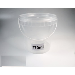Plastikinis kibirėlis su dangčiu ir rankenėle 0.770L