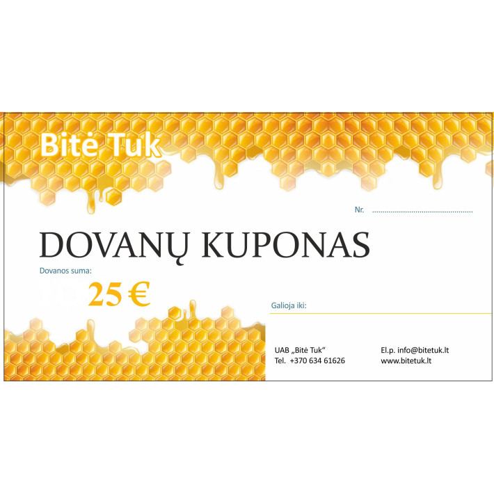 Dovanų kuponas 25 E