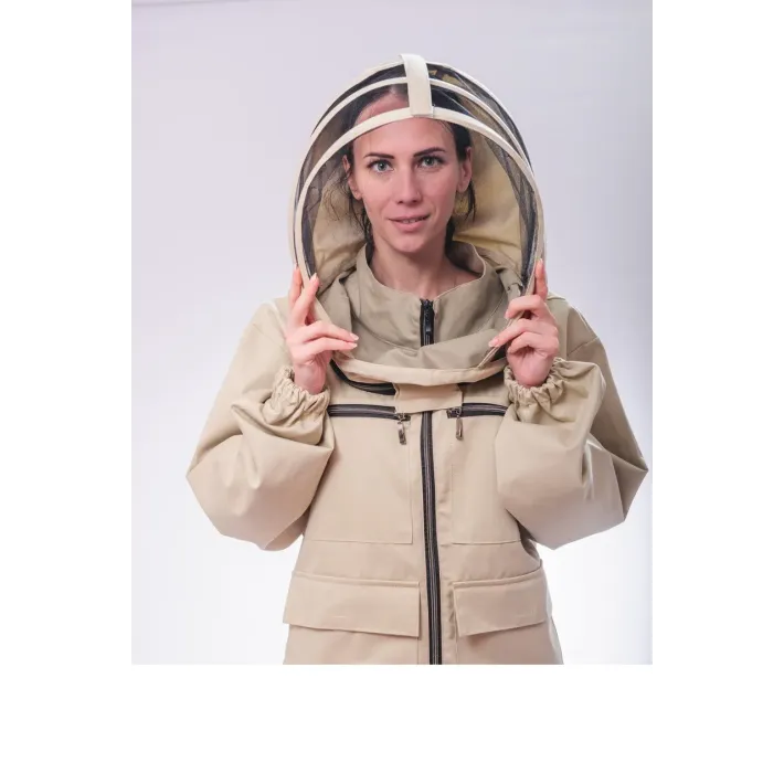 Striukė bitininkui medvilninė su skafandro modelio kepure ir užtrauktukais, 62 dydis