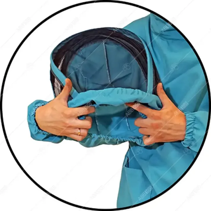 Striukė bitininkui gabardinas su skafandro modelio kepure 46-48 dydis, žalia