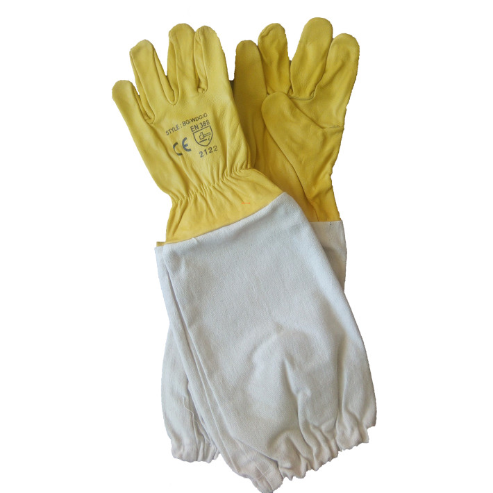 Pirštinės odinės su tvirtomis drobinėmis movomis  9 dydis