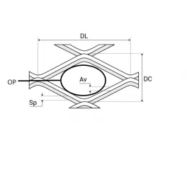 Tinklas  nerūdijančio plieno, kirstinis įtemptinis  20x12x1,3x08  1,00m
