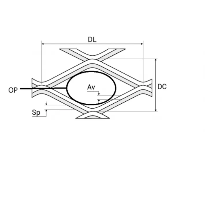 Tinklas  nerūdijančio plieno, kirstinis įtemptinis  20x12x1,3x08  1,00m
