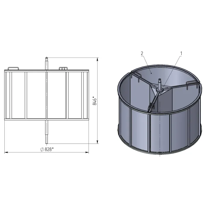 Izoliuota universali centrifuga Ø900 