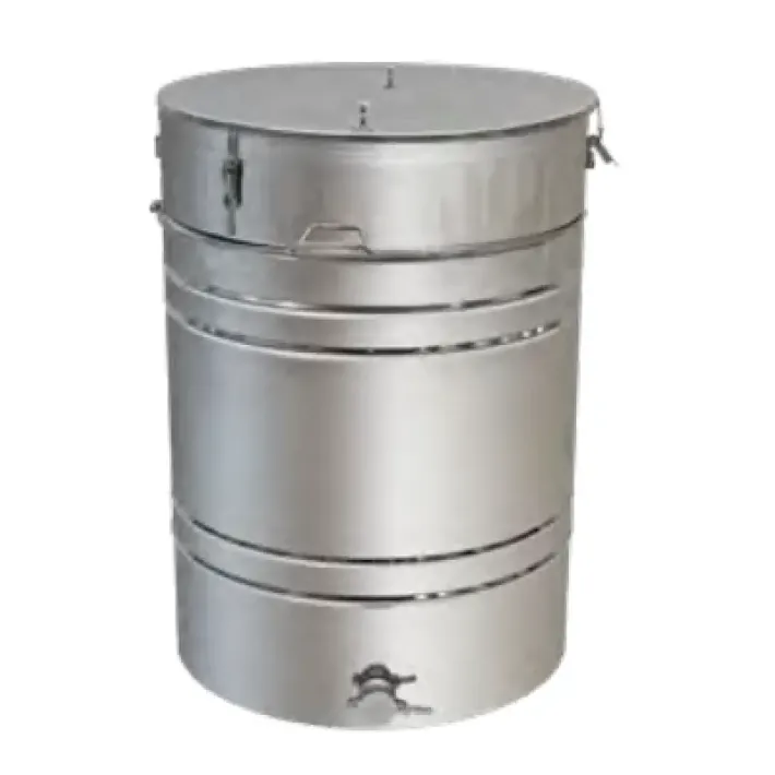 Medaus nusodinimo talpa su filtru medui 250 l, išleidimo sklendė nerūdijančio plieno