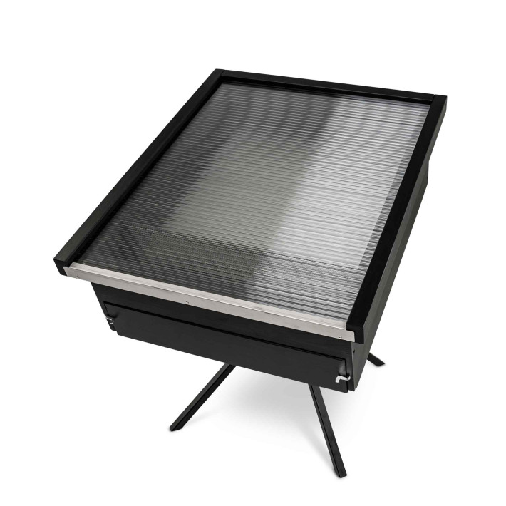 Saulės vaško lydytuvas 3 lizdiniams rėmeliams su besisukančiu stovu