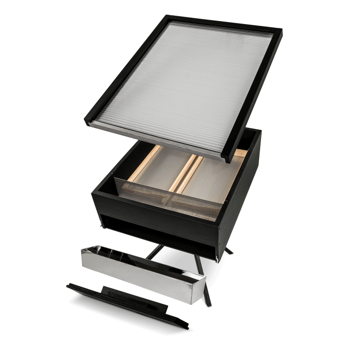 Saulės vaško lydytuvas 3 lizdiniams rėmeliams su besisukančiu stovu